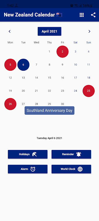New Zealand Calendar 2024 - 6.6.63 - (Android)