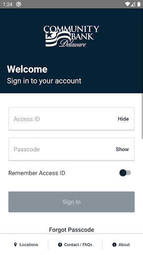 Community Bank Delaware Mobile Screen 2