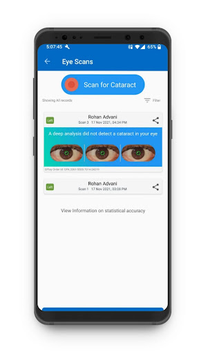 Android application ScanMyEye screenshort