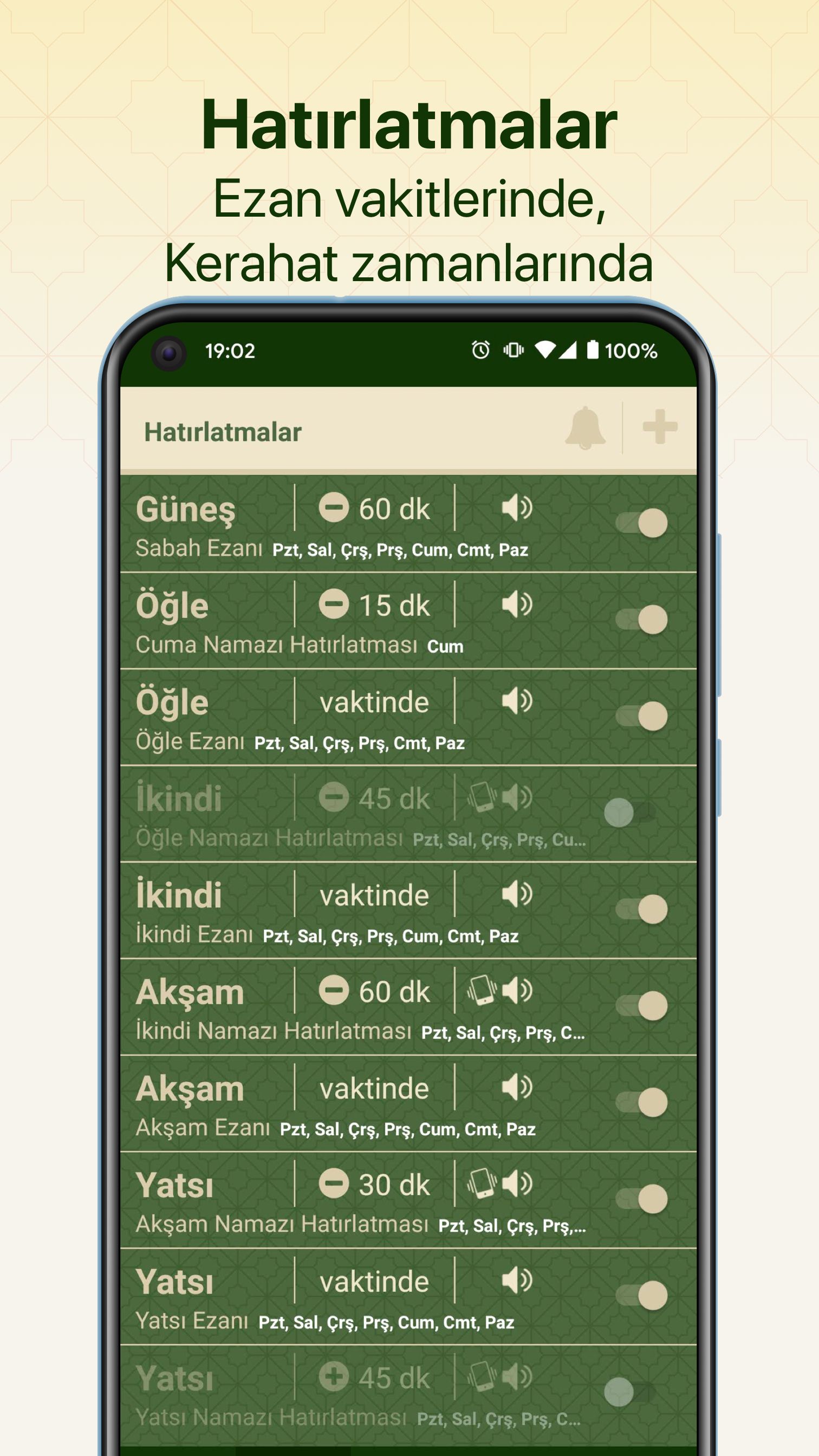 Android application Namaz Vakitleri screenshort