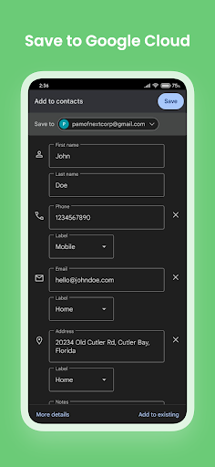 AI Business Card Scanner Screen 3