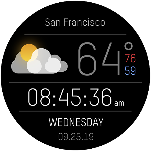 Weather Black Watch Face 1.0.12 Icon