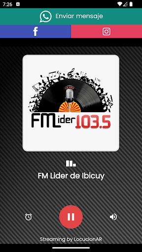 Android application FM Lider de Ibicuy screenshort