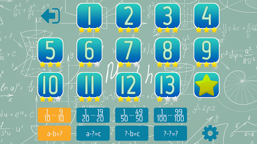 Subtract Fractions Trainer Screen 3