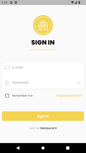 Android application Zziiffii Restaurant screenshort