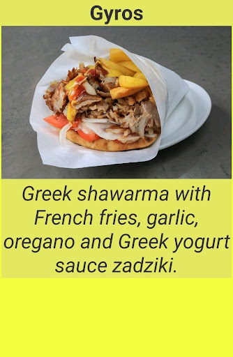 Android application Delicious shawarma screenshort