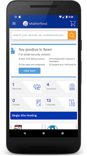 Android application Motherhost screenshort