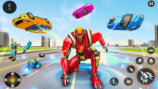 Captura de Pantalla 4 Helicopter Robot Car Game 3d android
