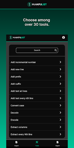 Manipulist Screen 2
