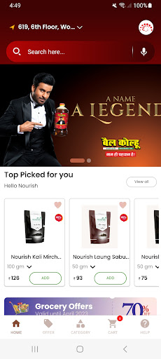 Android application Nourish Store screenshort