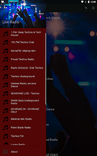 Techno Radios Live Screen 2