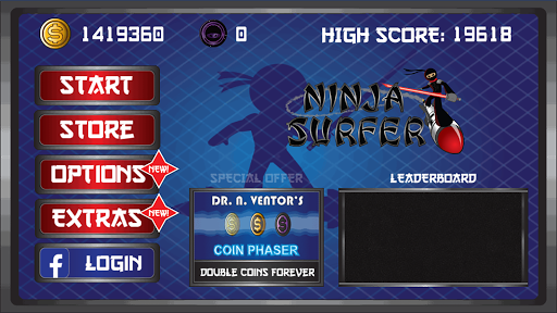 Android application Ninja Surfer screenshort