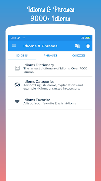 English Idioms & Phrases 3.6 APK + Мод (Unlimited money) за Android