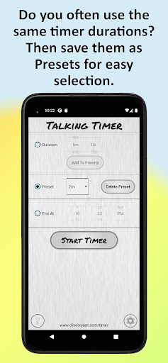 Talking Timer Screen 2