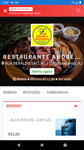Android application Restaurante Andrea Bressan screenshort