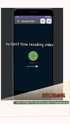 Android application Background Camera Record Pro screenshort