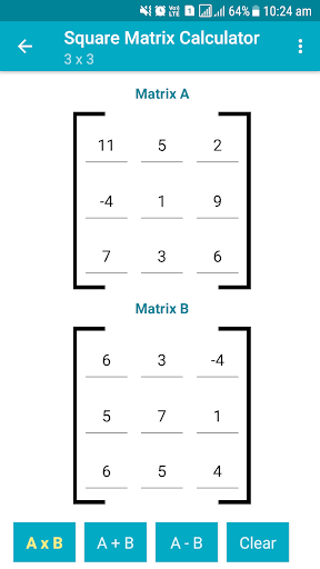 Square Matrix Calculator