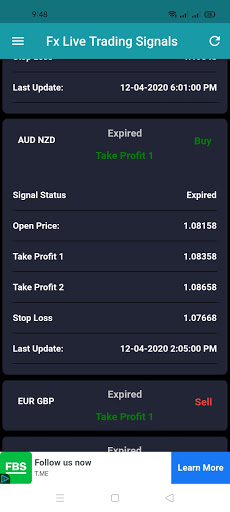 Forex Live Trading Signals Screen 3