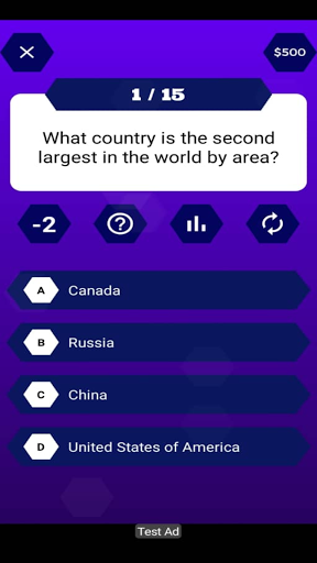 Millionaire Game - Trivia Quiz 6.0.5 screenshots 3