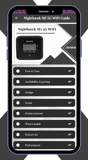 Android application Nighthawk M5 5G WiFi Guide screenshort