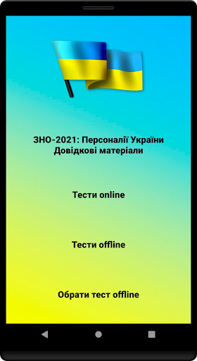 Android application Історія України Персоналії ЗНО screenshort