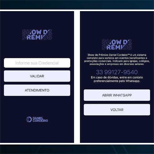 Android application Cadastro Show de Prêmios screenshort