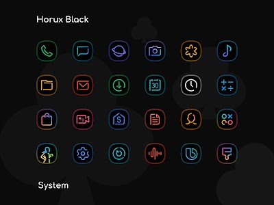 Horux Black - Icon Pack 6.0 (Patched)