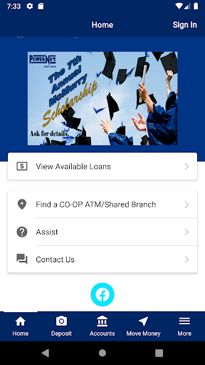 PowerNet Credit Union Screen 2