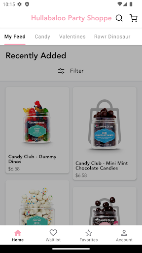 Android application Hullabaloo Party Shoppe screenshort