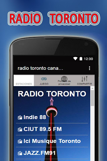 Android application radios Toronto Canada screenshort