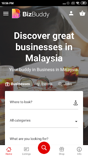 Android application BizBuddy screenshort