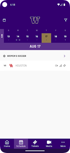Screenshot of Huskies Gameday