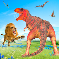 Лев против динозавра: симулятор битвы животных
