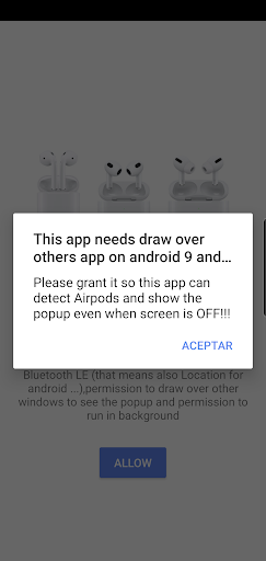 Android application Airpods Detect screenshort