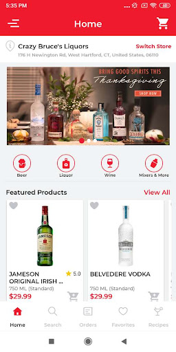 Android application Crazy Bruce's Liquors screenshort