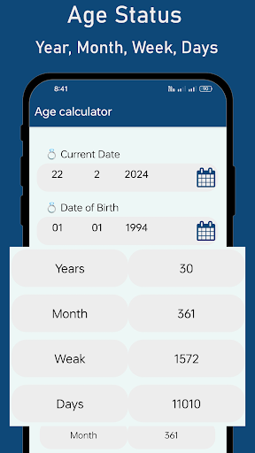 Age Calculator: Date of Birth Screen 3
