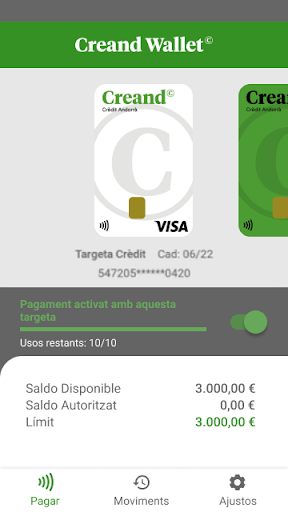 Creand Wallet Screen 2