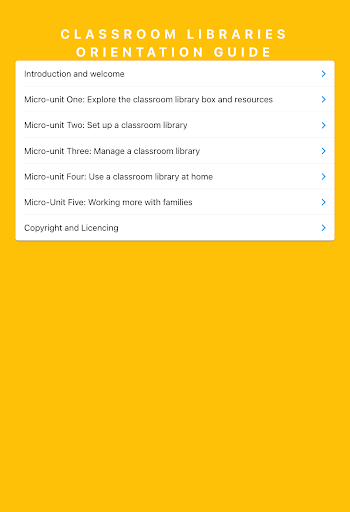 Android application Classroom Libraries Guide screenshort