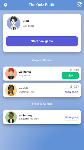Android application The Quiz Battle - Trivia Game screenshort