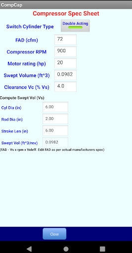 Compressor Capacity Screen 3