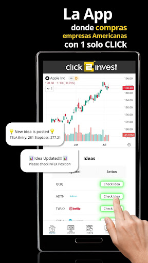 Android application Click2invest screenshort