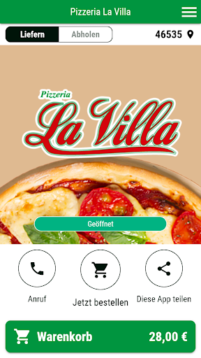 Android application Pizzeria La Villa screenshort
