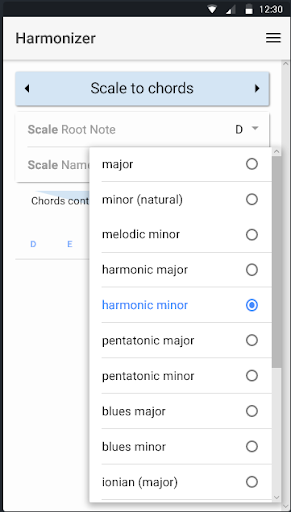 Android application Harmonizer screenshort