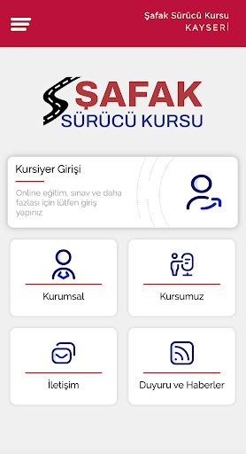 Android application Şafak Sürücü Kursu screenshort