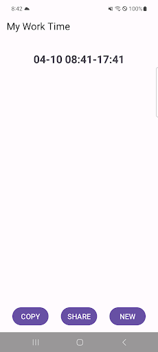My Work Time Screen 2