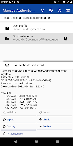 Witness Angel - Authenticator Screen 3