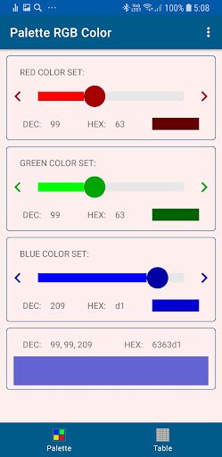Android application RGB Palette screenshort
