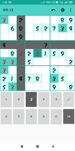 Android application Sudoku Puzzle - 1 to 9 screenshort