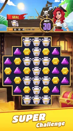 Jewels Crush: Pirate Match 3 - Screenshot 1