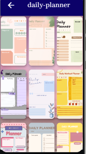 Android application planner pdf screenshort